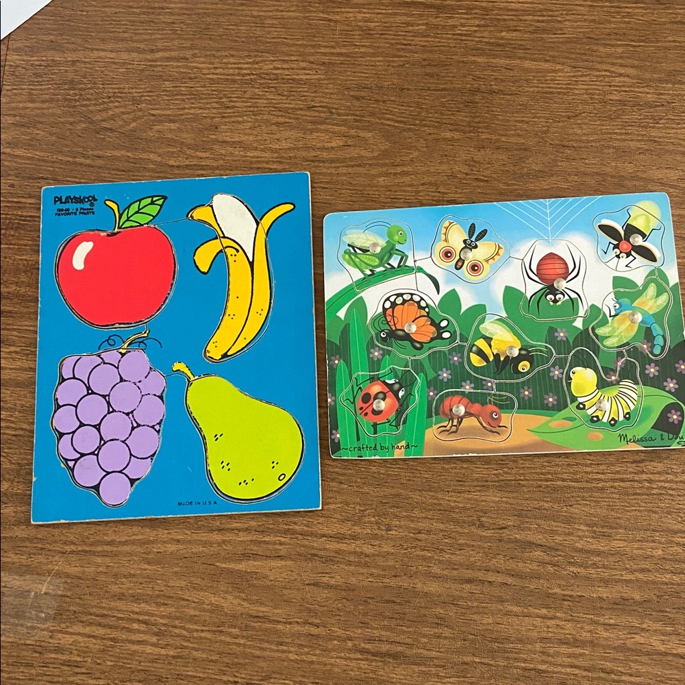 Vintage Wooden Puzzles Playskool and Melissa & Doug